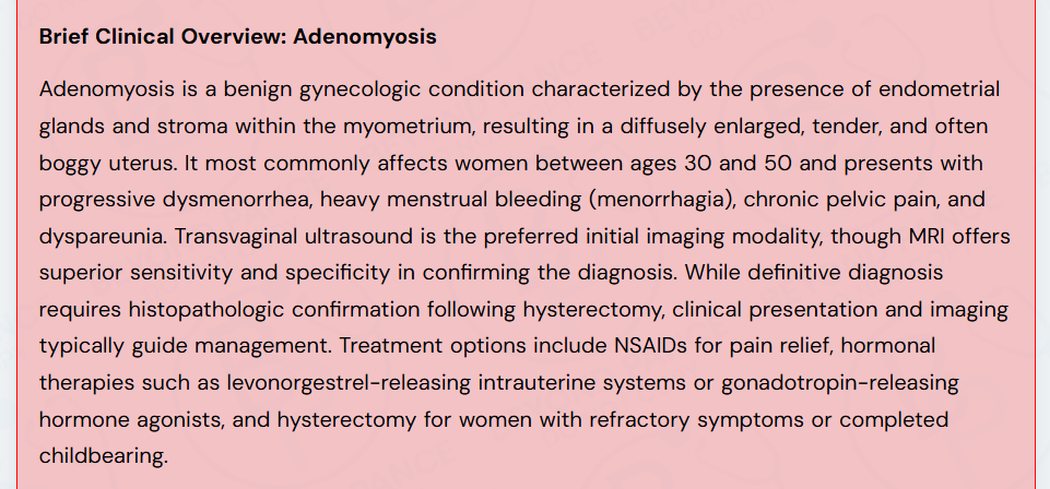 Study Mode Preview Brief Clinical Overview section